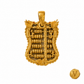 Archived 22ct gold Chinese abacus pendant, front view, with Victoire seal