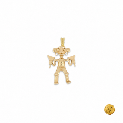 Front view of the 14ct Diquís-style pendant and brooch with Victoire seal