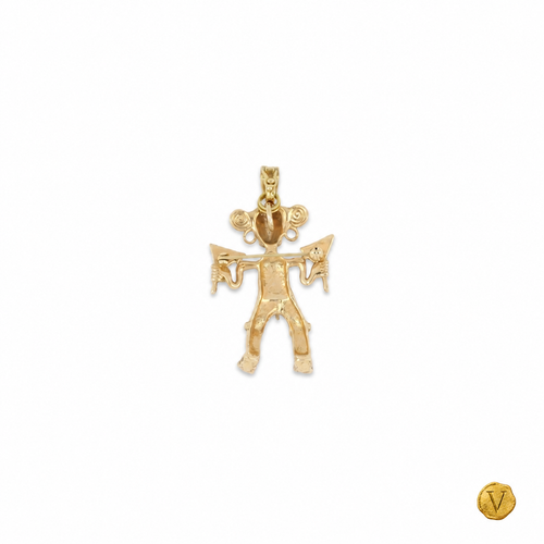 Reverse view of the 14ct Diquís-style pendant and brooch with Victoire seal
