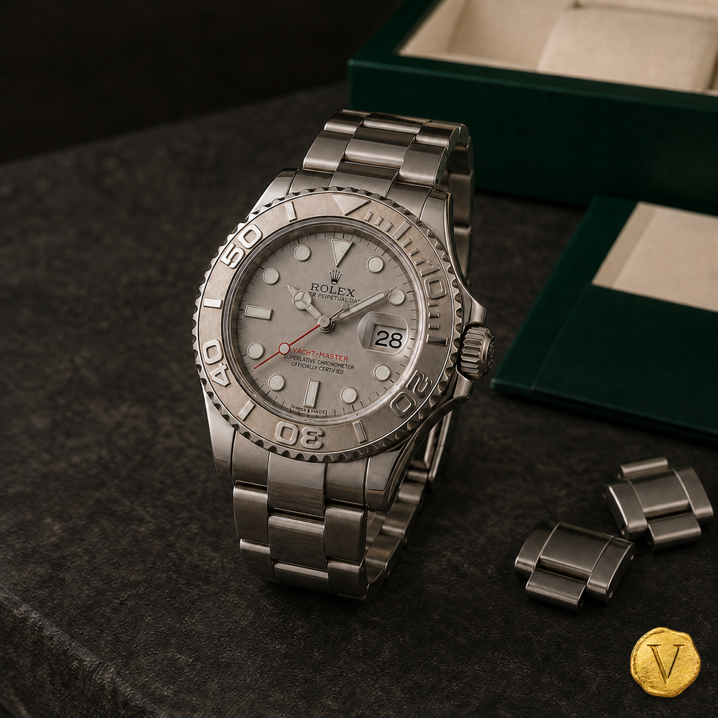 Rolex Yacht-Master 16622 illustrative hero image with Victoire seal